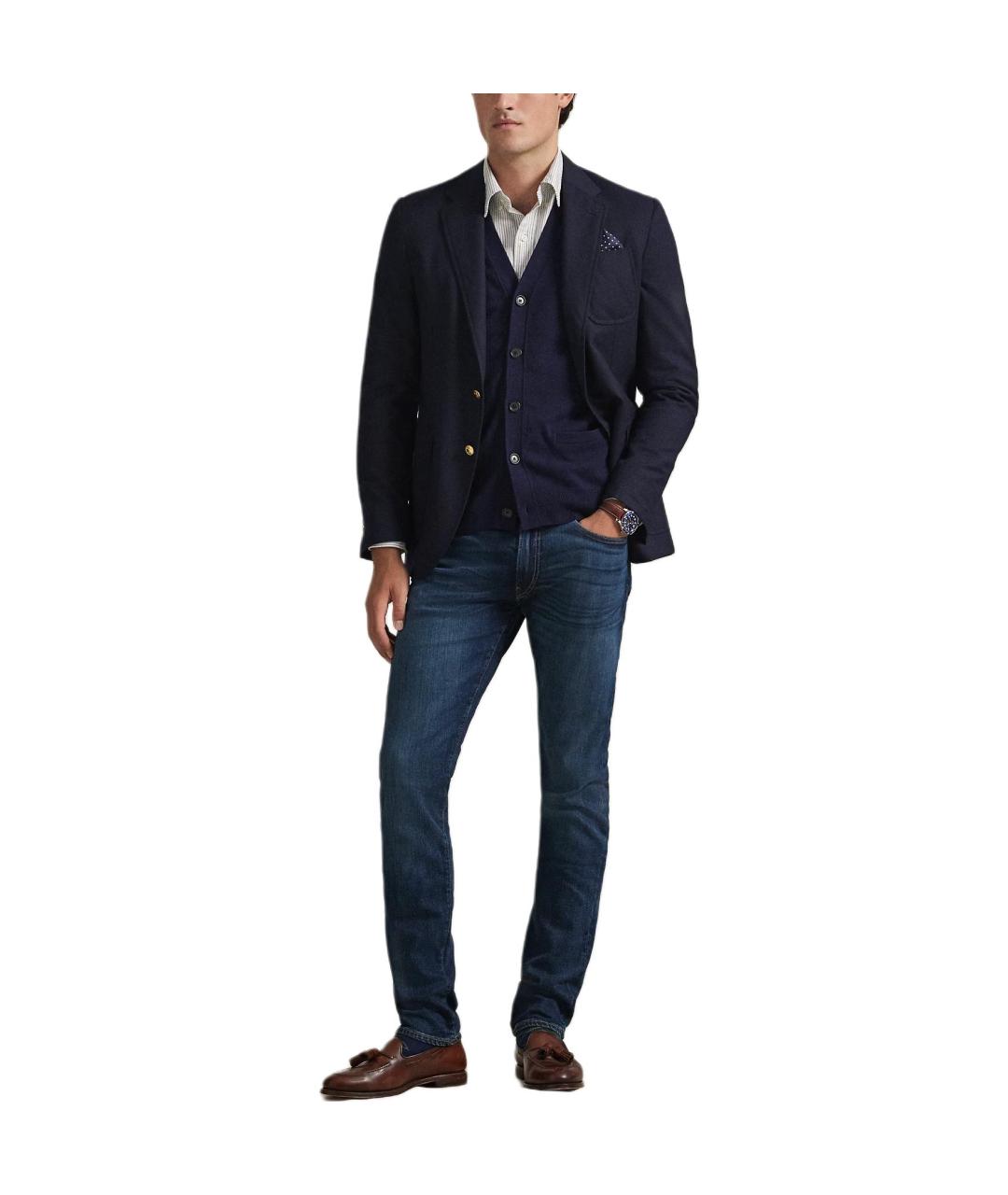 POLO RALPH LAUREN Темно-синий шерстяной кардиган, фото 2