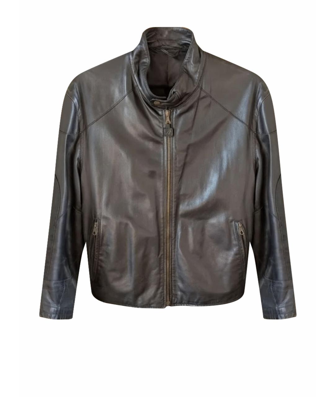 BRIONI Черная кожаная куртка, фото 1