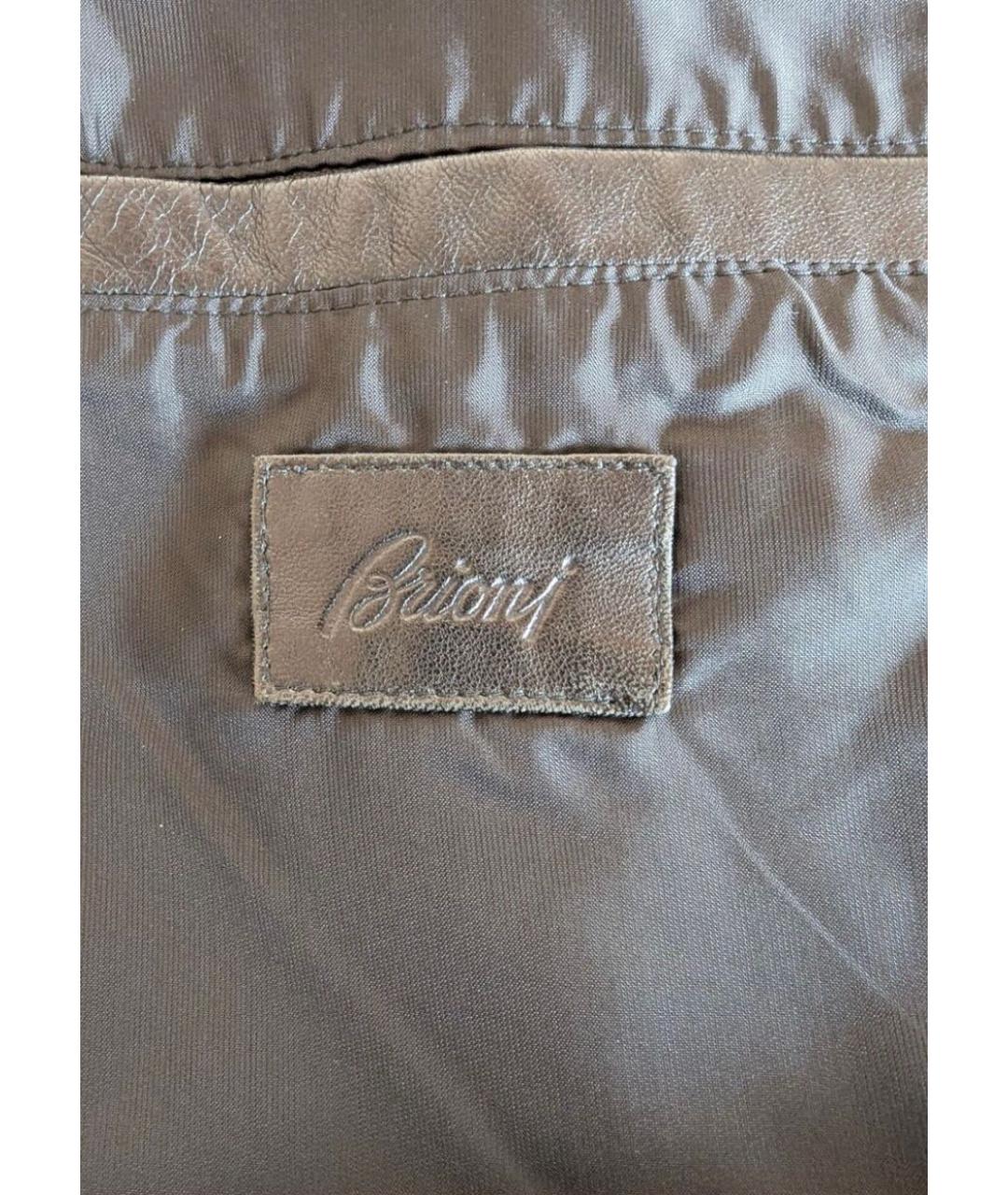 BRIONI Черная кожаная куртка, фото 3