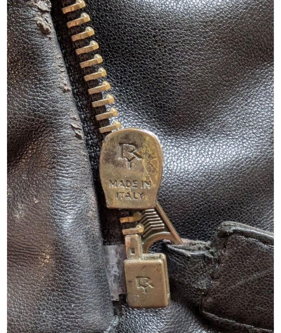 BRIONI Черная кожаная куртка, фото 4