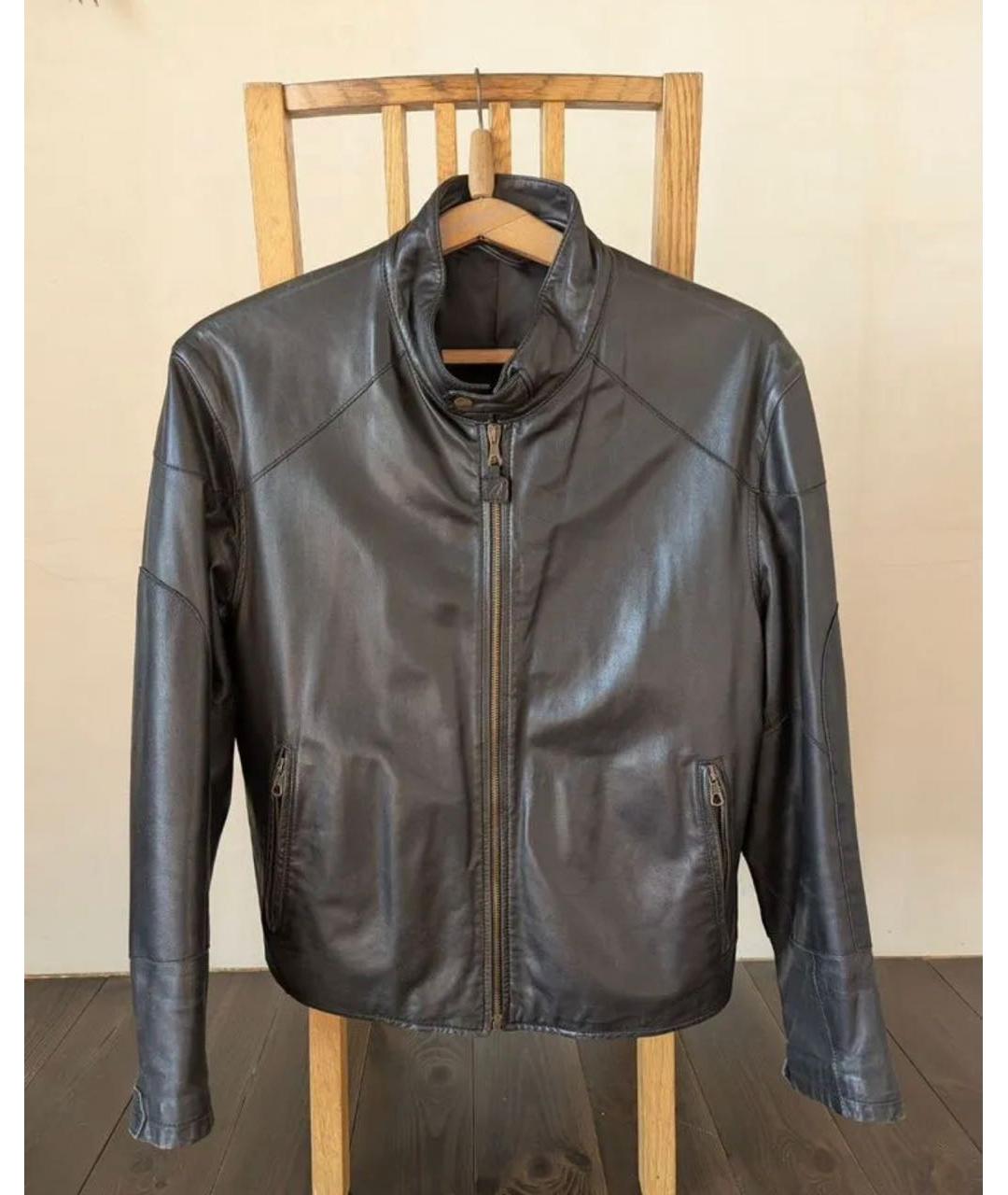BRIONI Черная кожаная куртка, фото 2