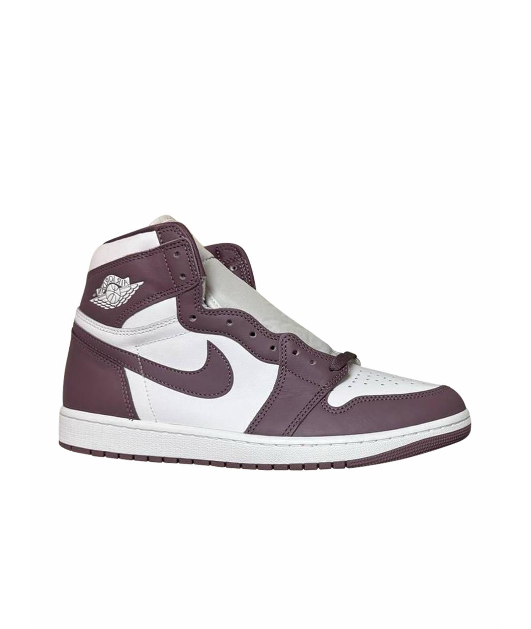 JORDAN Фиолетовые кожаные высокие кроссовки / кеды, фото 1