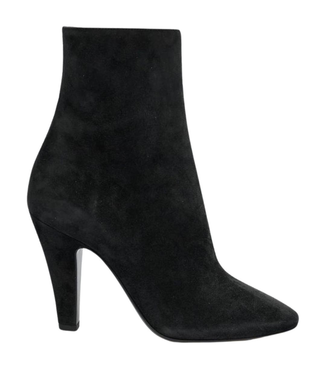 SAINT LAURENT Черные замшевые ботильоны, фото 1