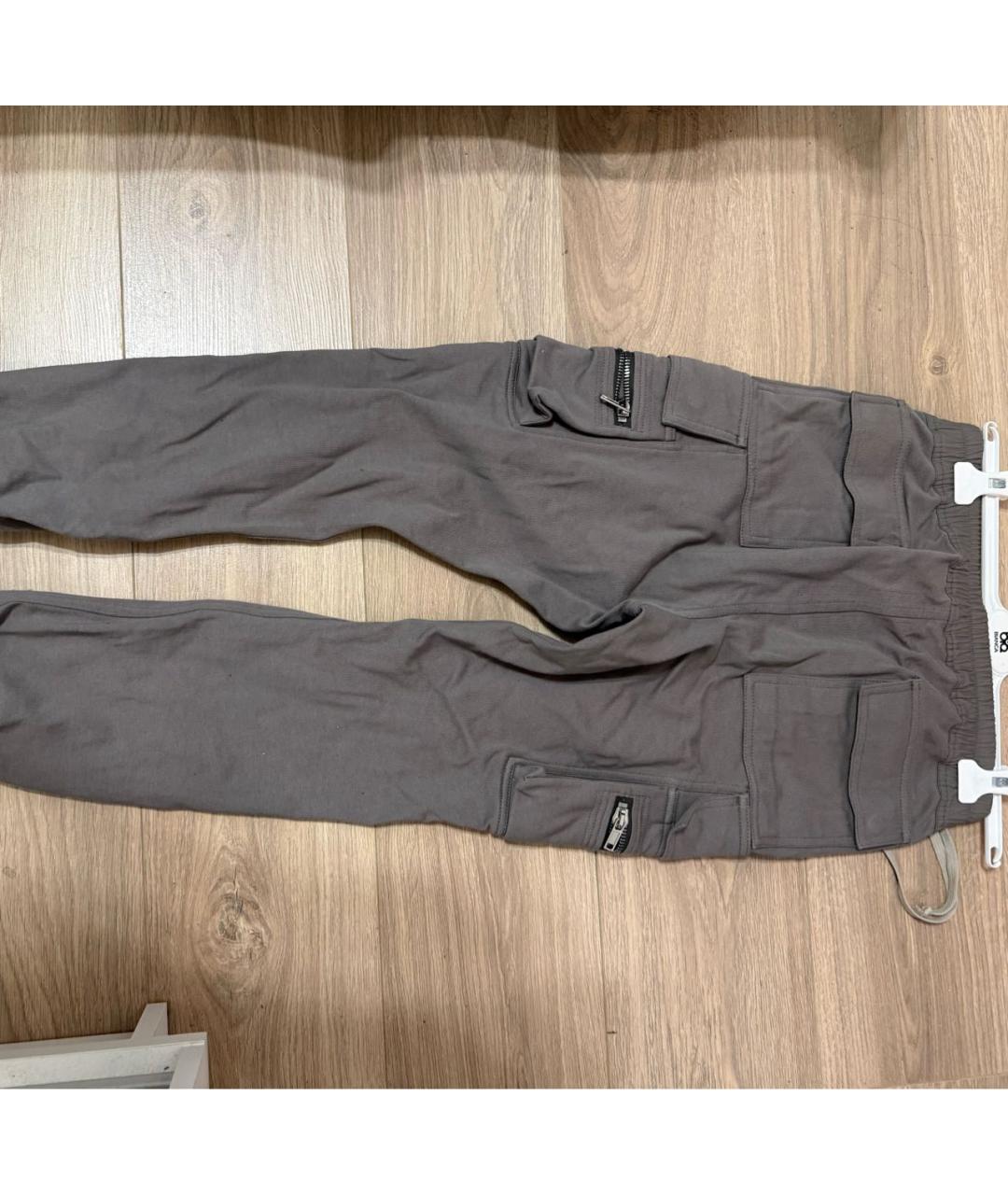 RICK OWENS Антрацитовые хлопковые повседневные брюки, фото 2