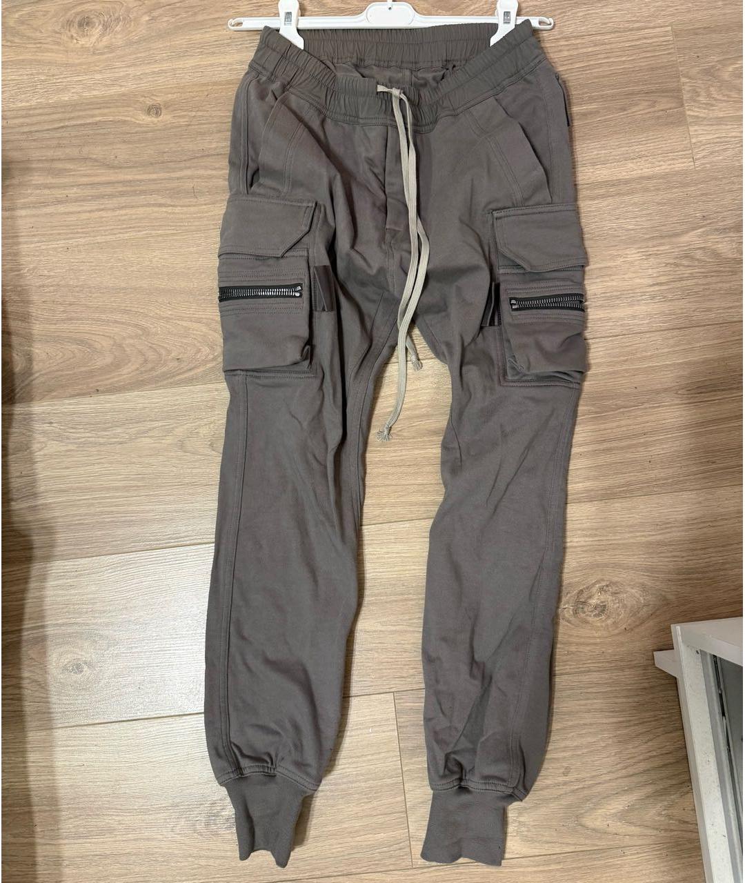 RICK OWENS Антрацитовые хлопковые повседневные брюки, фото 4