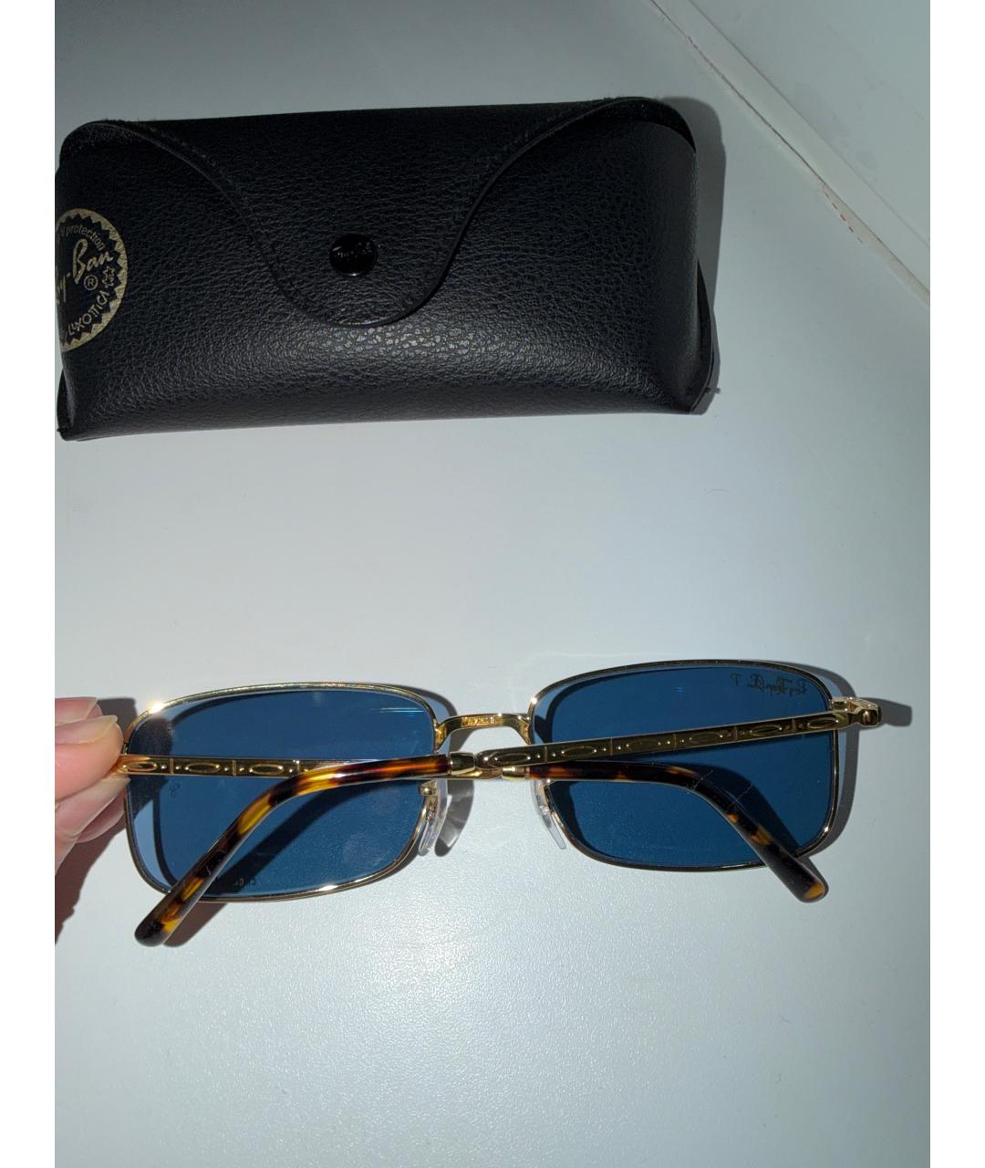 RAY BAN Голубые металлические солнцезащитные очки, фото 2