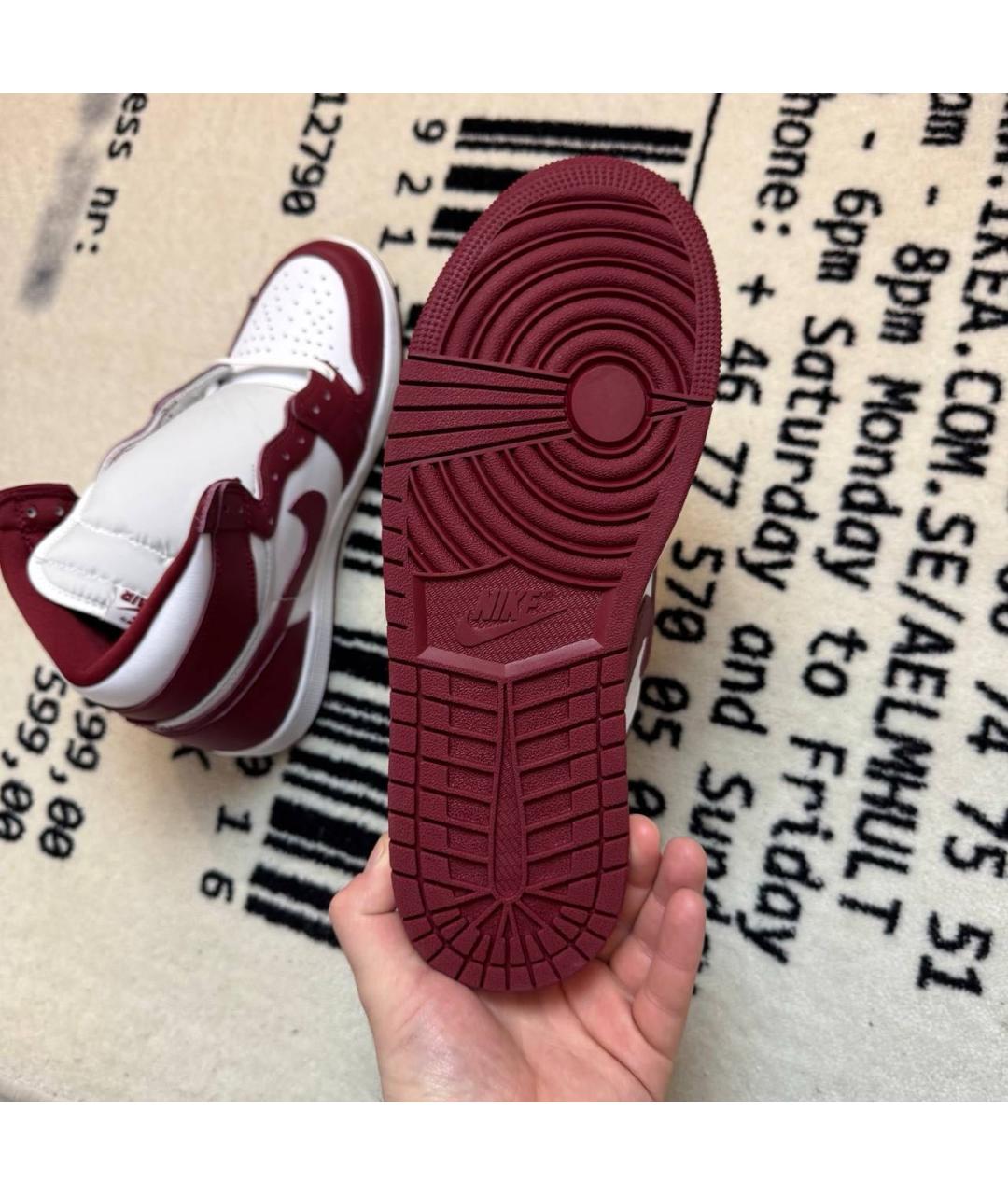 JORDAN Красные высокие кроссовки / кеды, фото 5