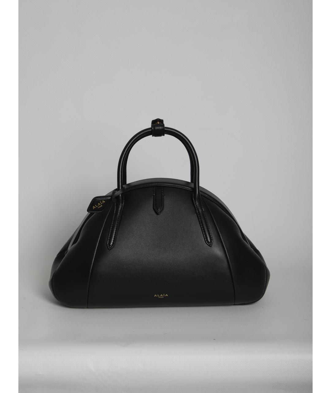 ALAIA Черная кожаная сумка с короткими ручками, фото 4