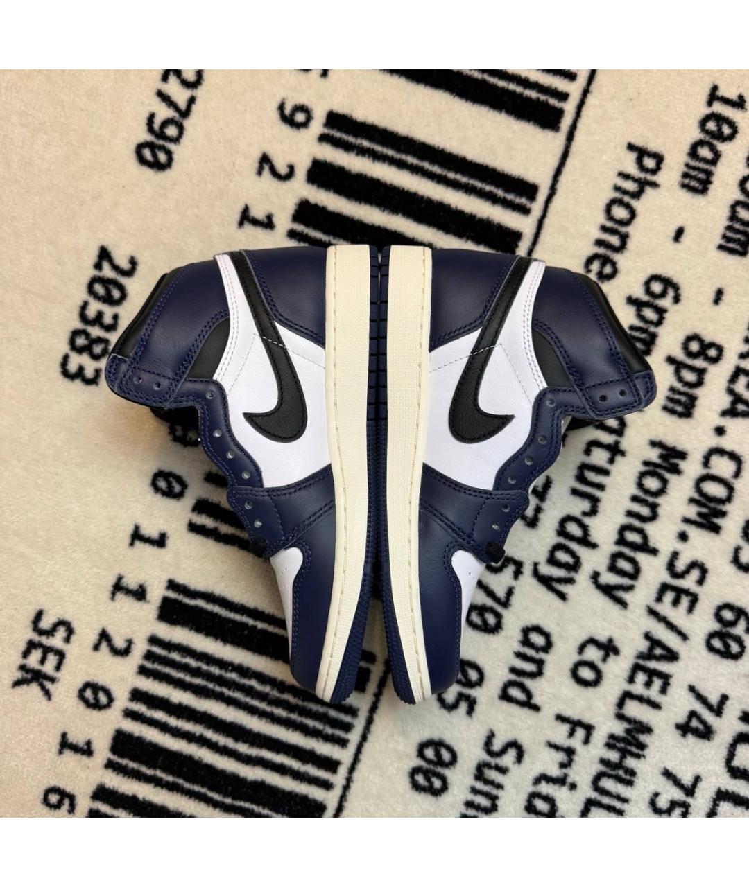 JORDAN Темно-синие кожаные кроссовки, фото 3