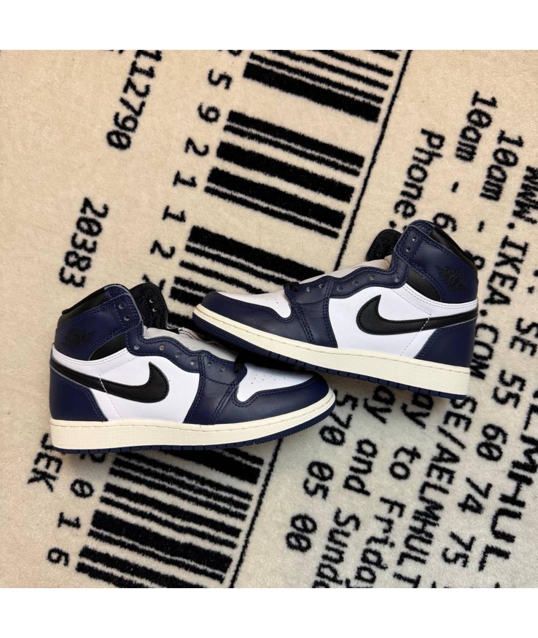 JORDAN Темно-синие кожаные кроссовки, фото 6