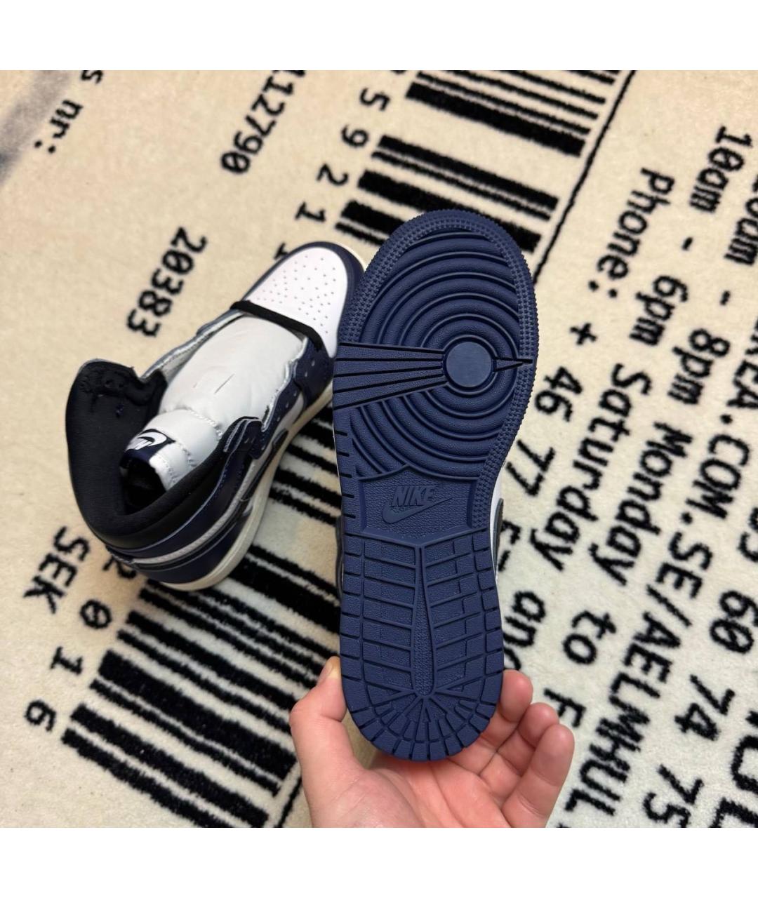 JORDAN Темно-синие кожаные кроссовки, фото 5