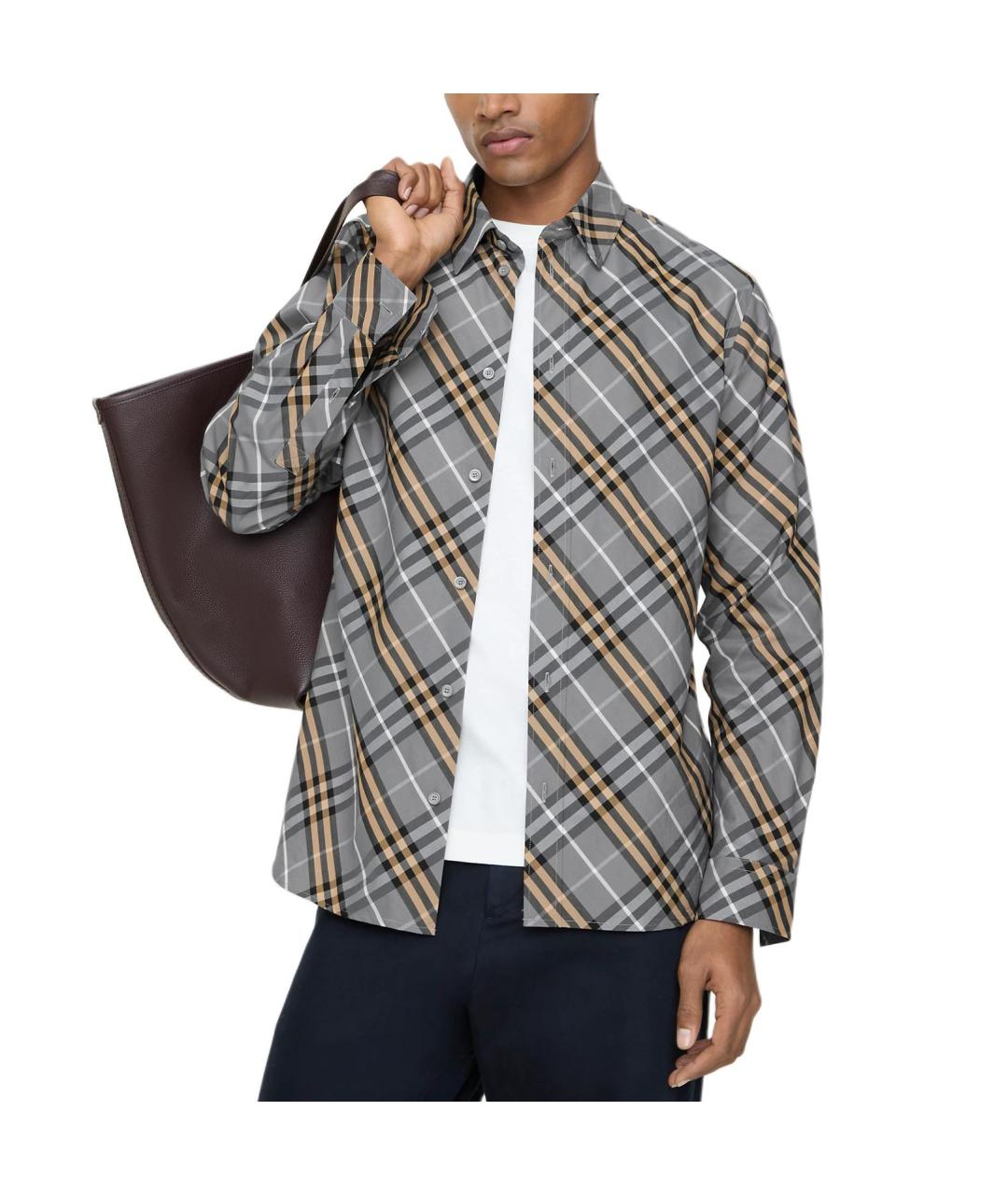 BURBERRY Синяя хлопковая классическая рубашка, фото 2