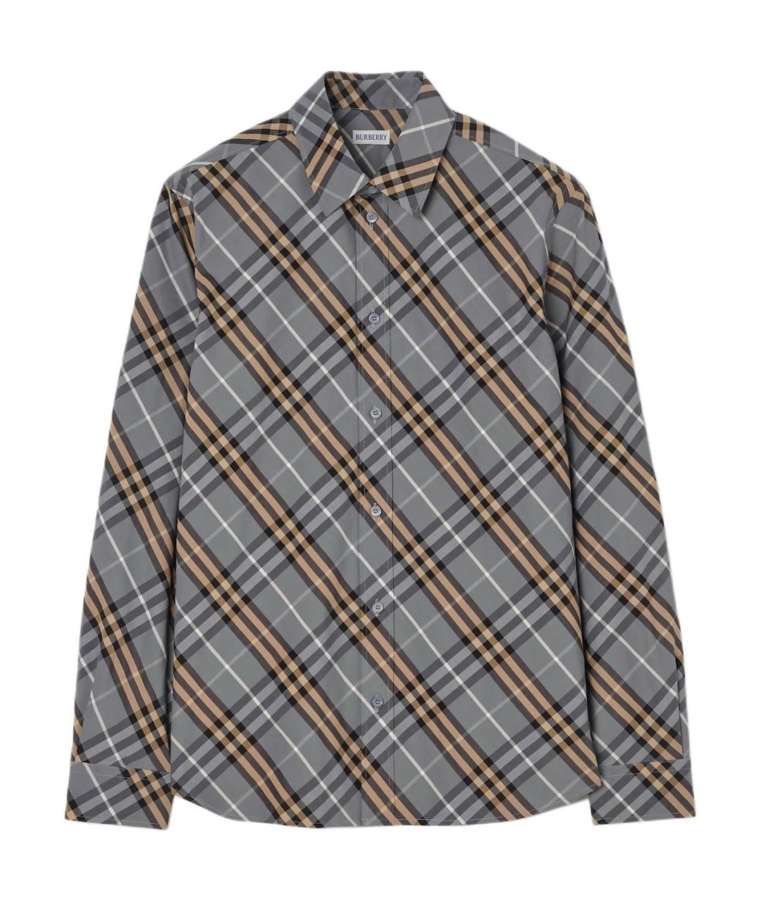 BURBERRY Синяя хлопковая классическая рубашка, фото 1