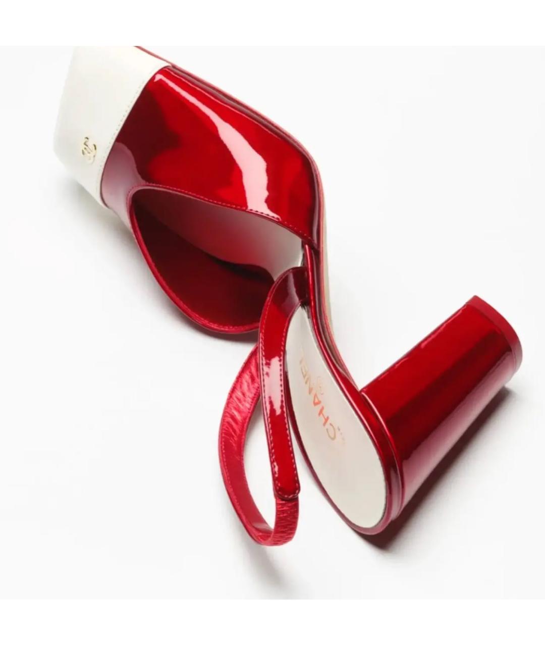 CHANEL Красные туфли из лакированной кожи, фото 2