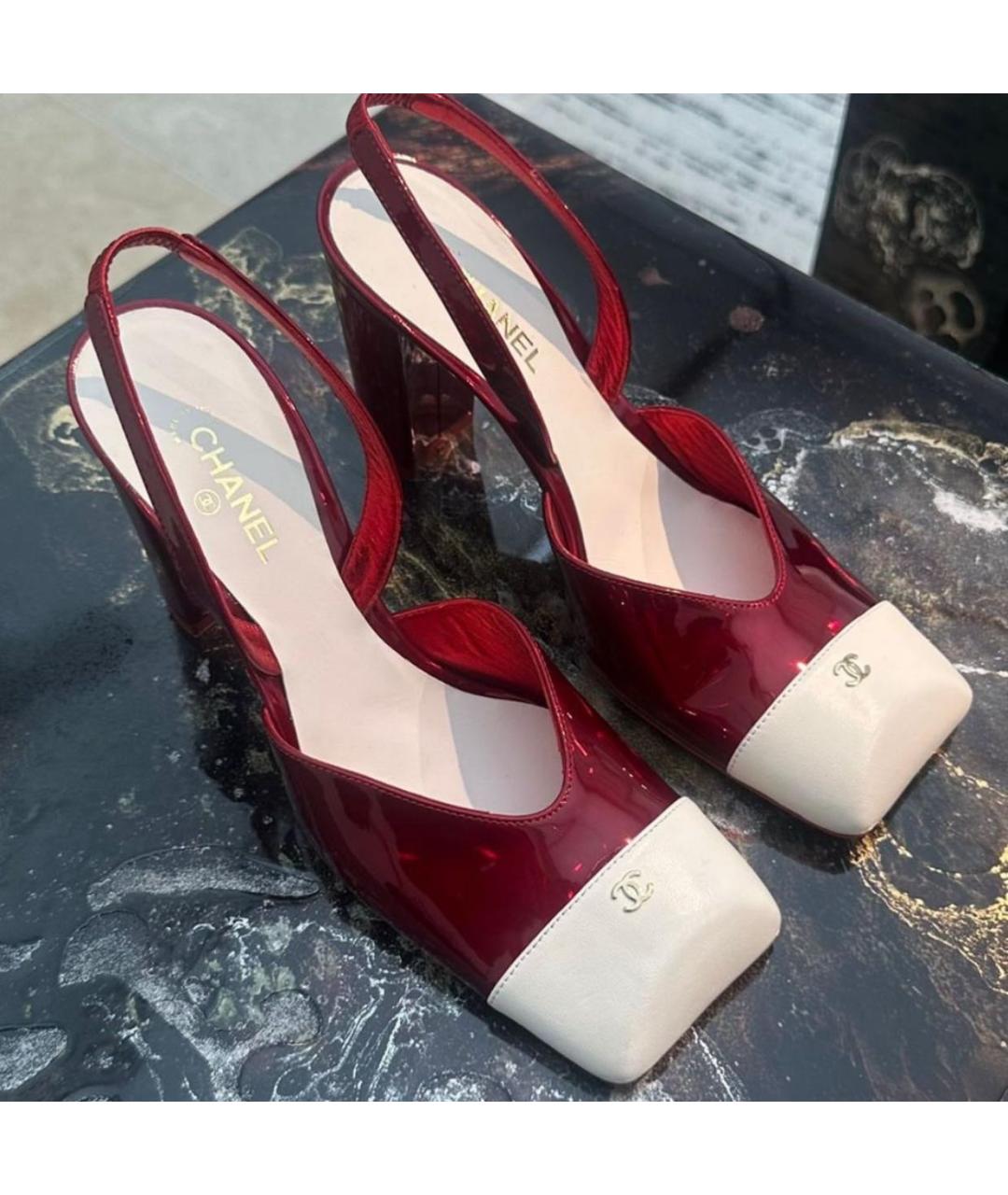 CHANEL Красные туфли из лакированной кожи, фото 7