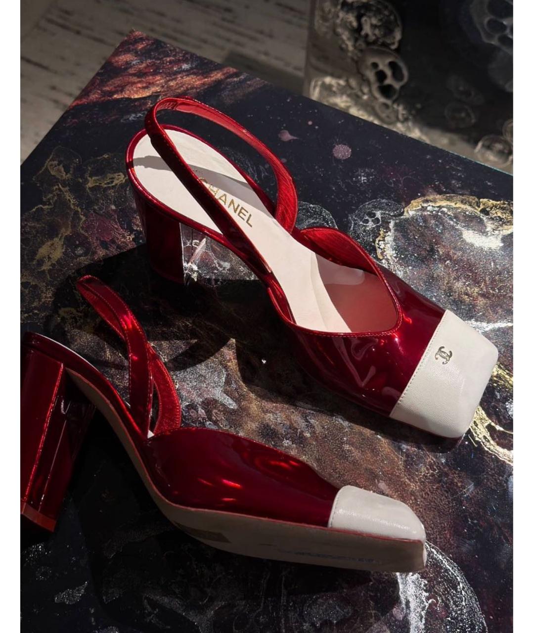 CHANEL Красные туфли из лакированной кожи, фото 6