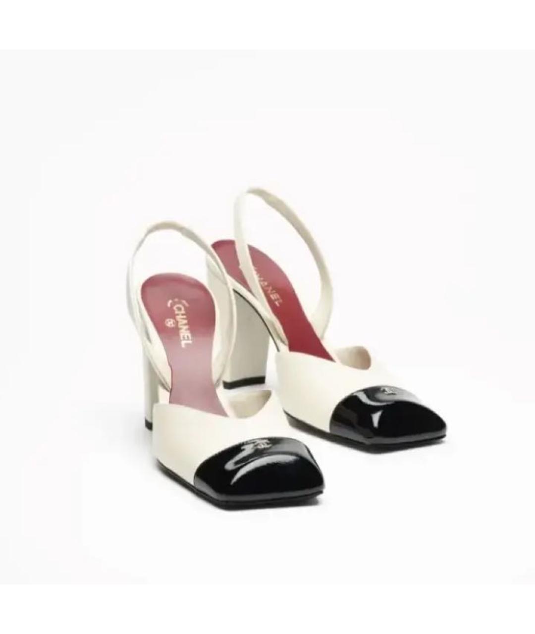 CHANEL Белые кожаные туфли, фото 4