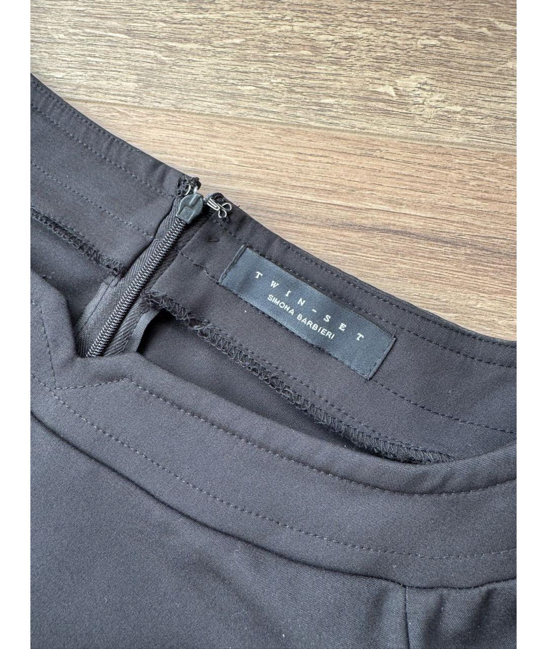 TWIN-SET Черное хлопковое повседневное платье, фото 3