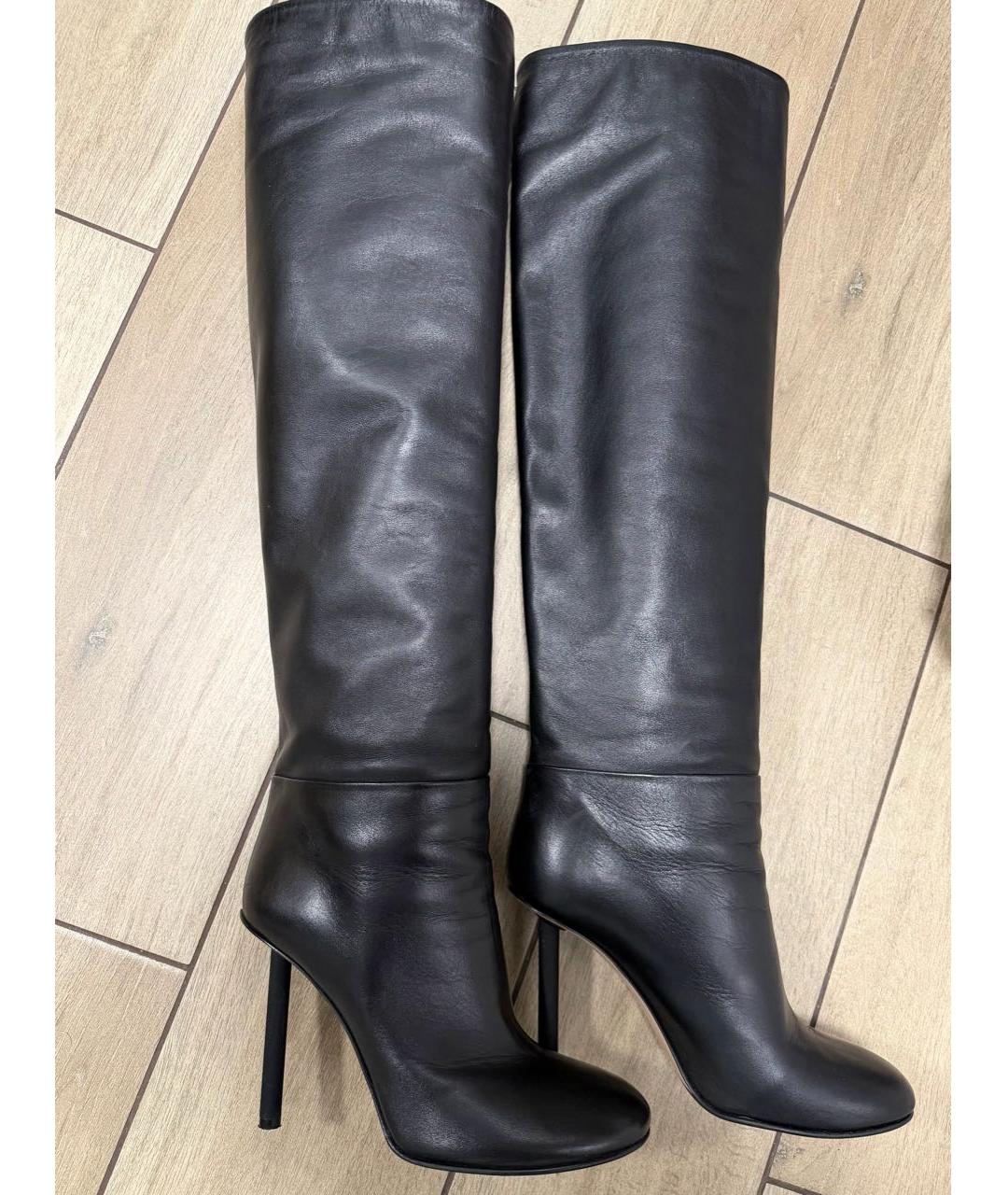 LE SILLA Черные кожаные сапоги, фото 6