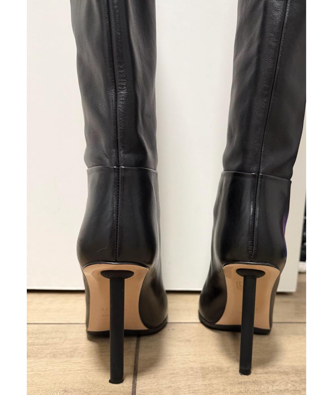 LE SILLA Черные кожаные сапоги, фото 4