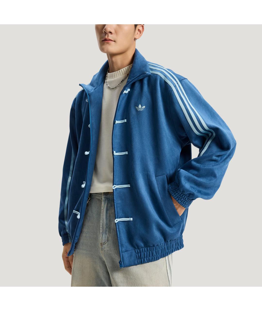 ADIDAS Синяя полиэстеровая куртка, фото 3