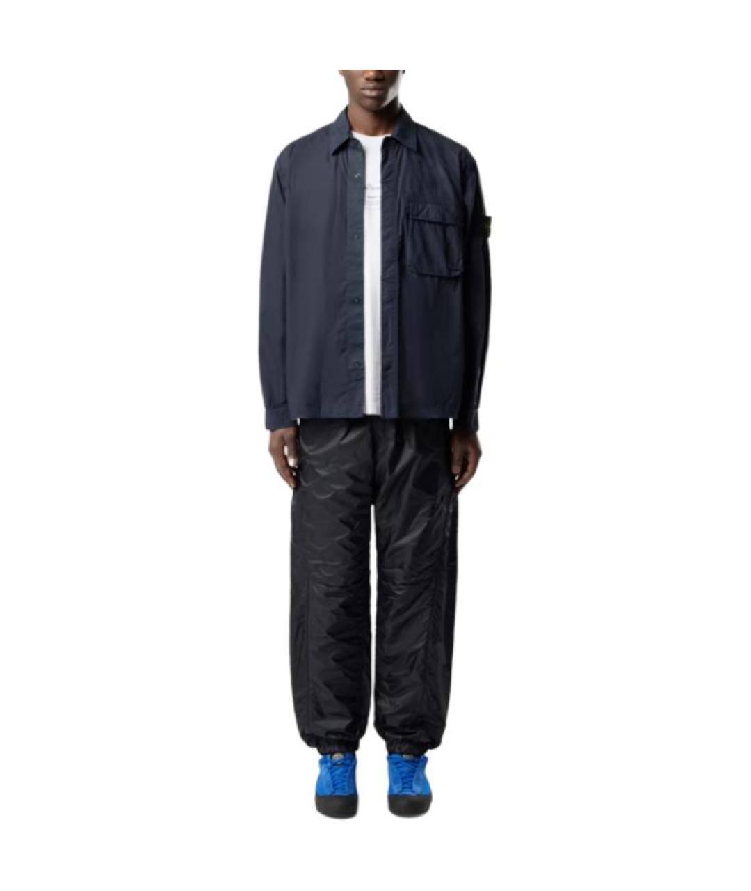 STONE ISLAND Темно-синяя классическая рубашка, фото 3