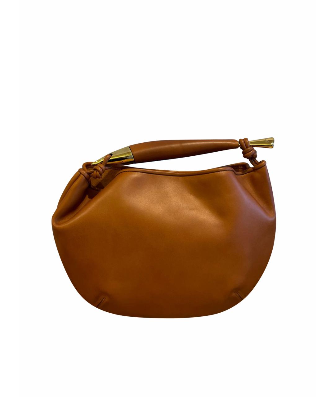 BOTTEGA VENETA Горчичная кожаная сумка с короткими ручками, фото 1