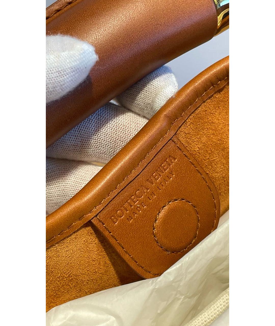BOTTEGA VENETA Горчичная кожаная сумка с короткими ручками, фото 4