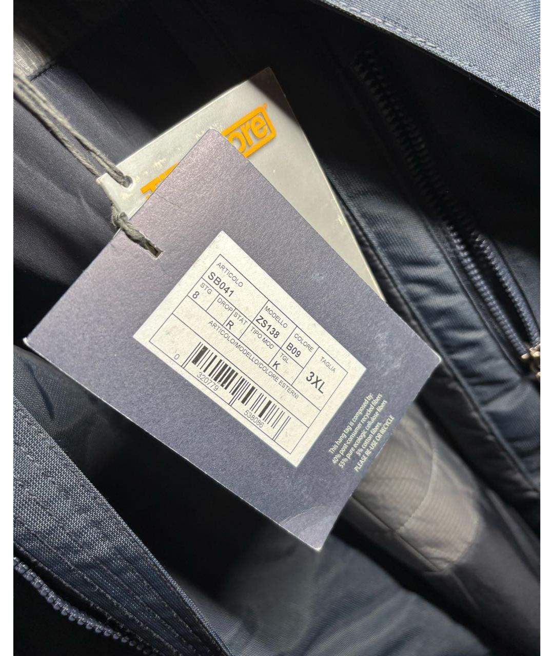 ERMENEGILDO ZEGNA XXX Темно-синяя полиэстеровая куртка, фото 5