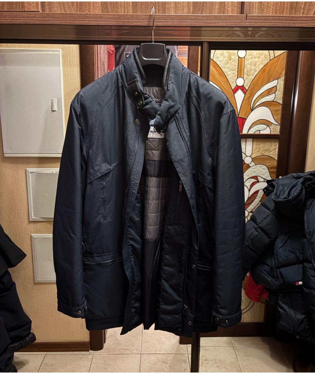 ERMENEGILDO ZEGNA XXX Темно-синяя полиэстеровая куртка, фото 7