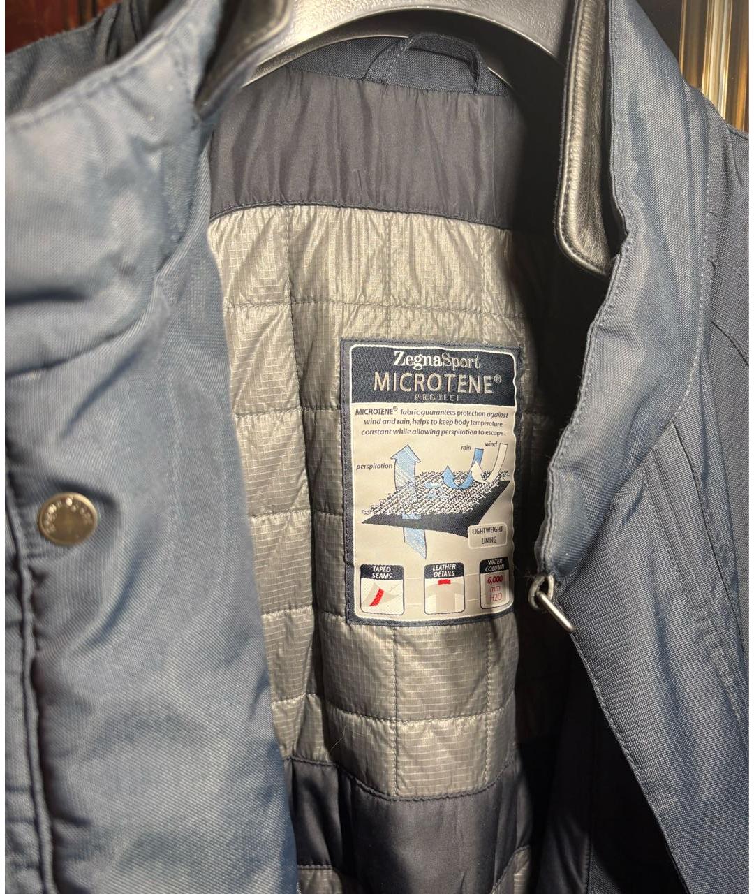 ERMENEGILDO ZEGNA XXX Темно-синяя полиэстеровая куртка, фото 4