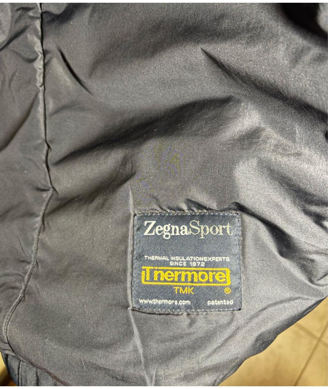 ERMENEGILDO ZEGNA XXX Темно-синяя полиэстеровая куртка, фото 6