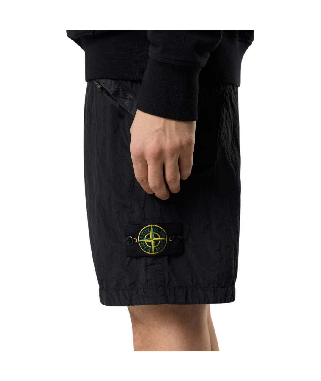 STONE ISLAND Черные шорты, фото 4