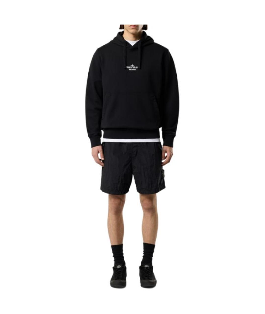 STONE ISLAND Черные шорты, фото 2