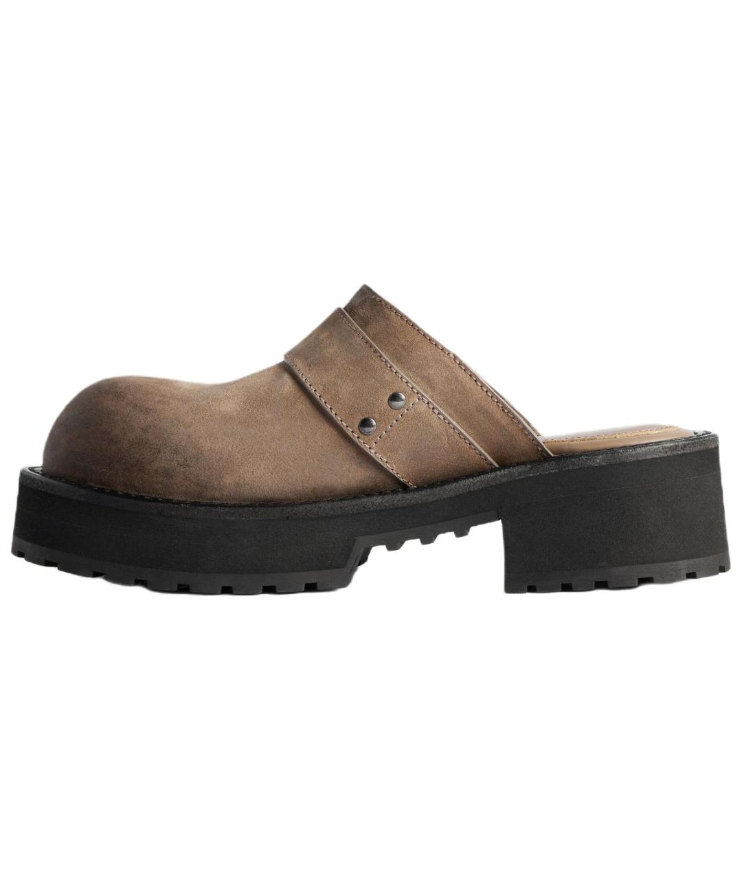 BALENCIAGA Коричневые мюли, фото 3