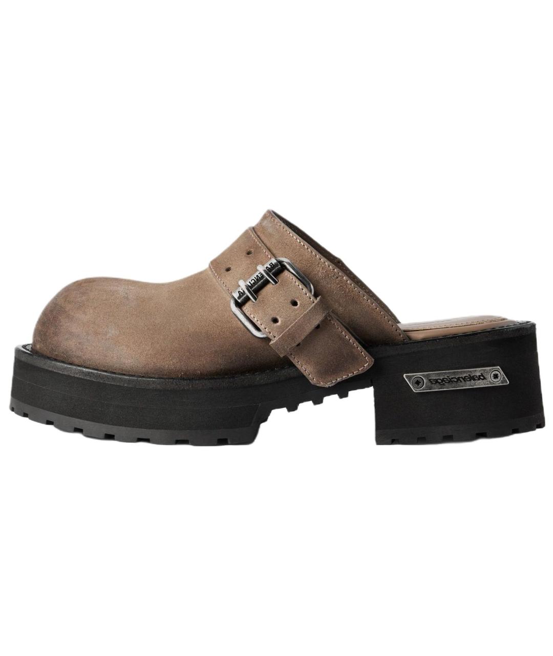 BALENCIAGA Коричневые мюли, фото 2