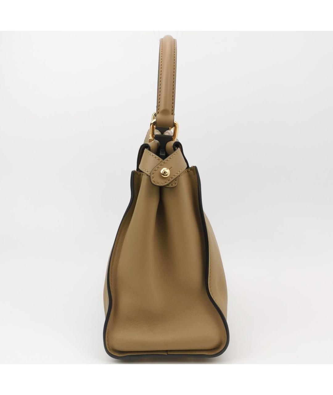 FENDI Бежевая кожаная сумка тоут, фото 3