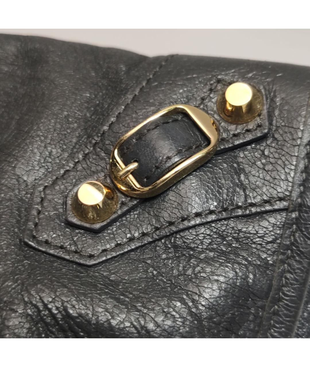 BALENCIAGA Антрацитовая кожаная сумка тоут, фото 6