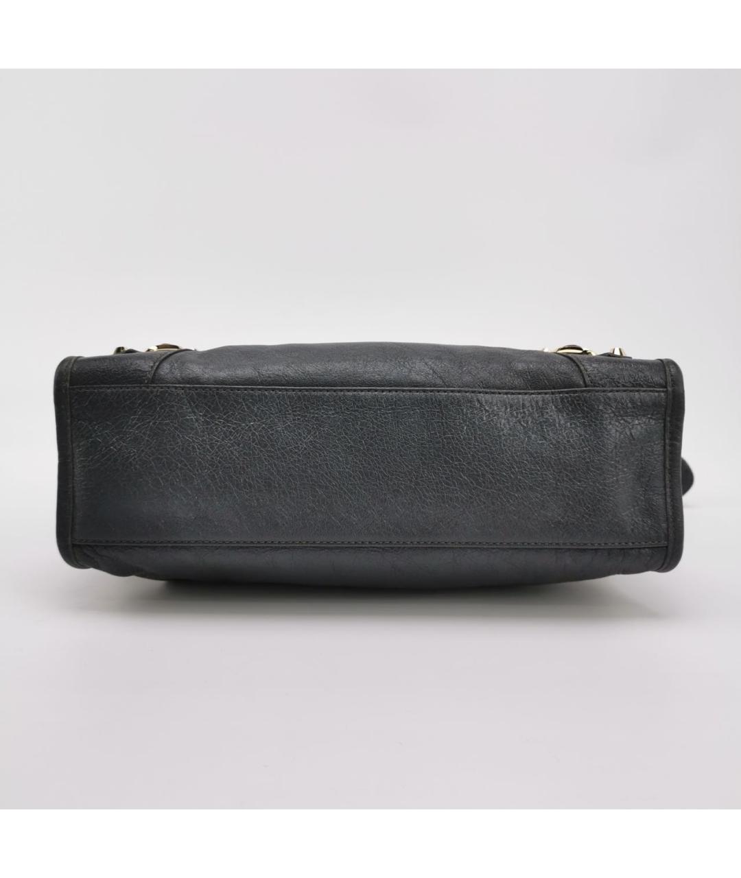 BALENCIAGA Антрацитовая кожаная сумка тоут, фото 4