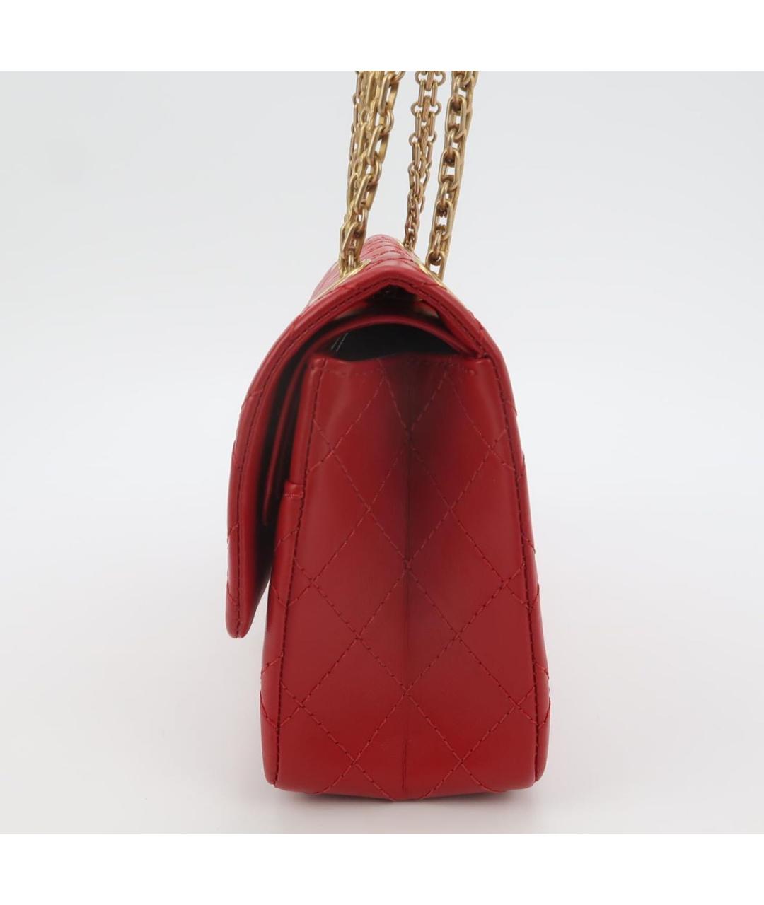 CHANEL Красная кожаная сумка через плечо, фото 2