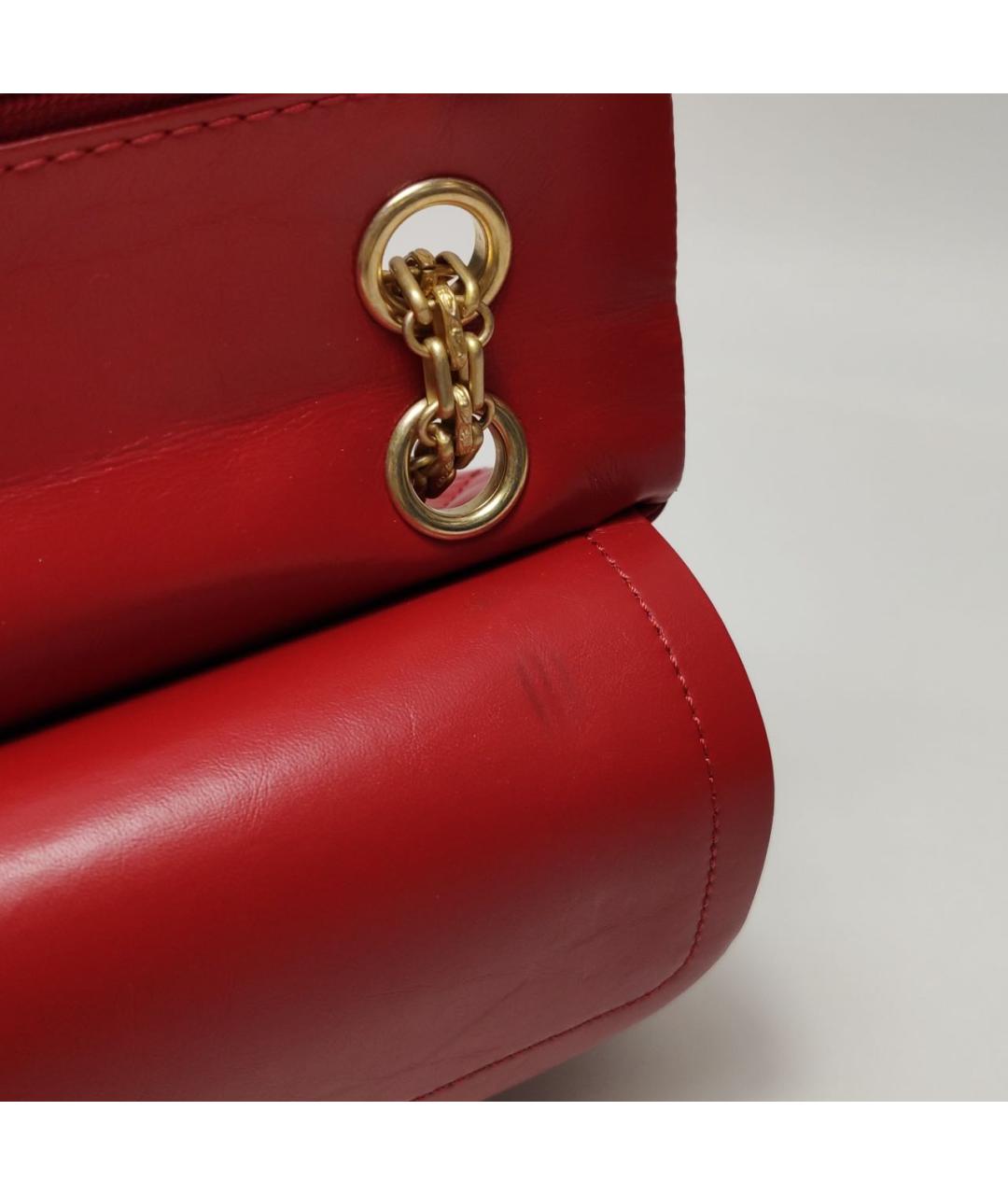 CHANEL Красная кожаная сумка через плечо, фото 6