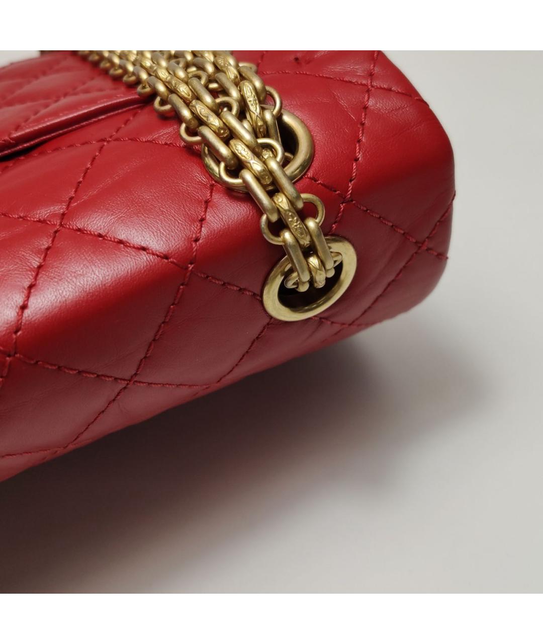 CHANEL Красная кожаная сумка через плечо, фото 8