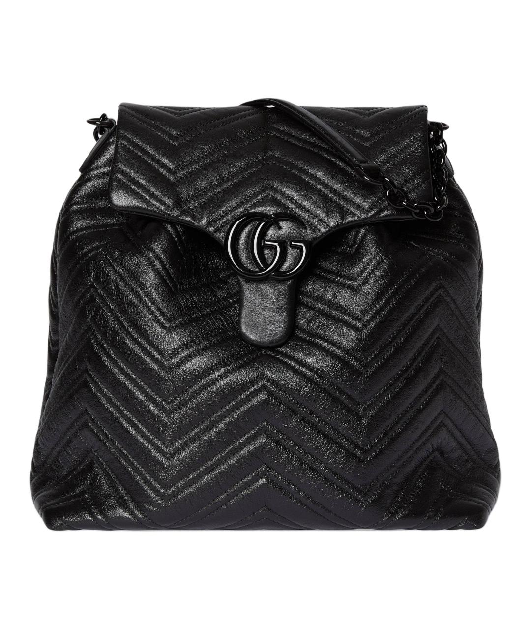 GUCCI Черный кожаный рюкзак, фото 1