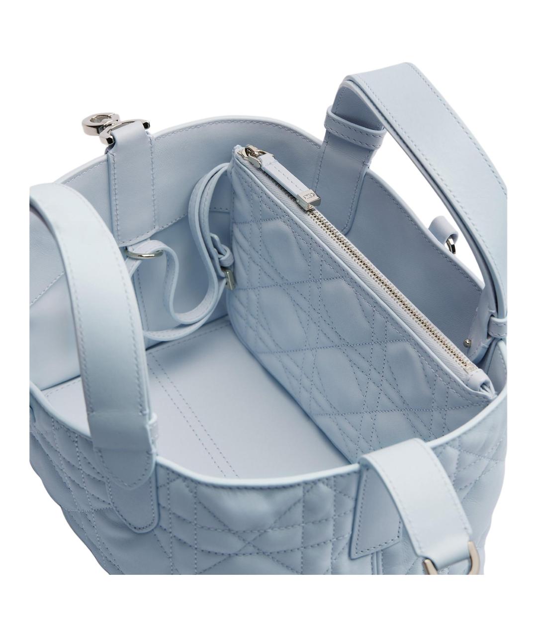 CHRISTIAN DIOR Голубая кожаная сумка через плечо, фото 4