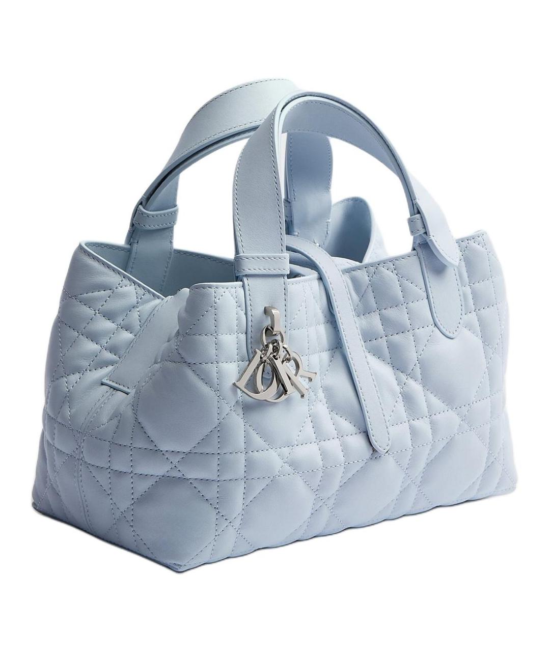 CHRISTIAN DIOR Голубая кожаная сумка через плечо, фото 2