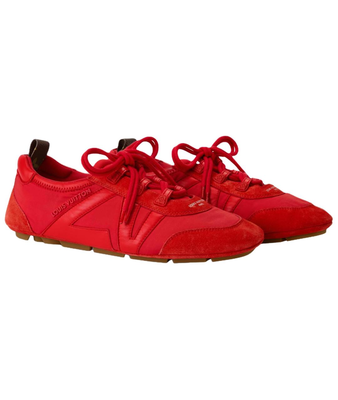 LOUIS VUITTON Красные кожаные кроссовки, фото 3