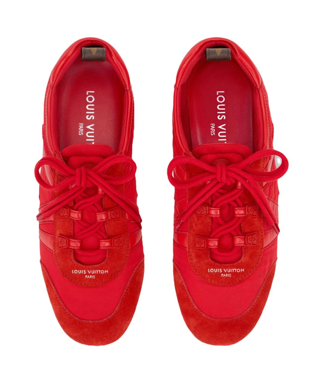 LOUIS VUITTON Красные кожаные кроссовки, фото 4