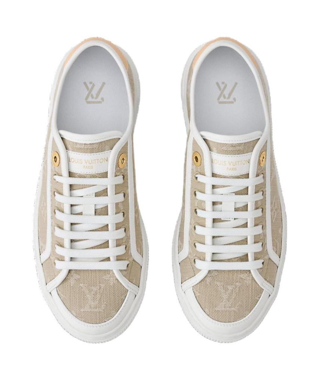 LOUIS VUITTON Бежевые кеды, фото 4