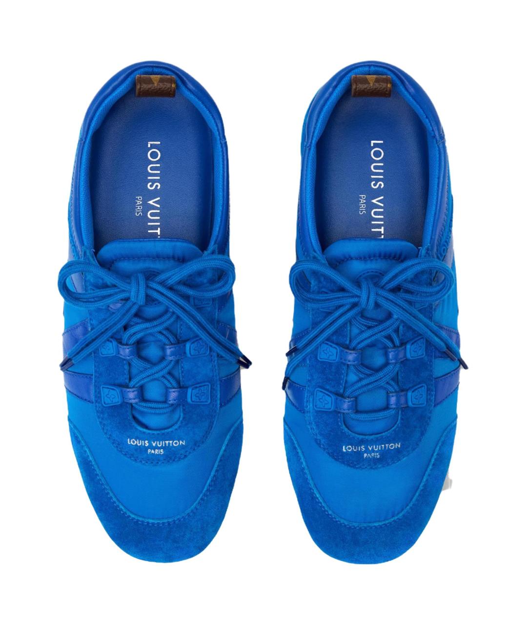 LOUIS VUITTON Синие кожаные кроссовки, фото 4