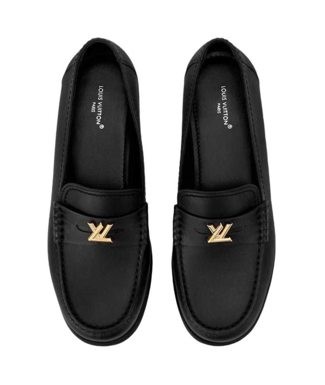 LOUIS VUITTON Черные кожаные лоферы, фото 4